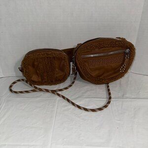 Ivy Park X Adidas Brown Sherpa Dual Pocket Crossbody Bag With Adjustable Strap